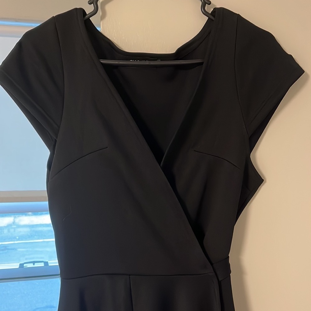 Black hi low wrap dress